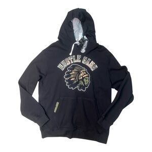 Sz xl Hustle Gang Black Hoodie with Graphic Design
